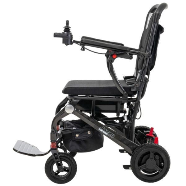 Pride Jazzy Carbon Travel Lite Power Chair Black Color  Right Side View