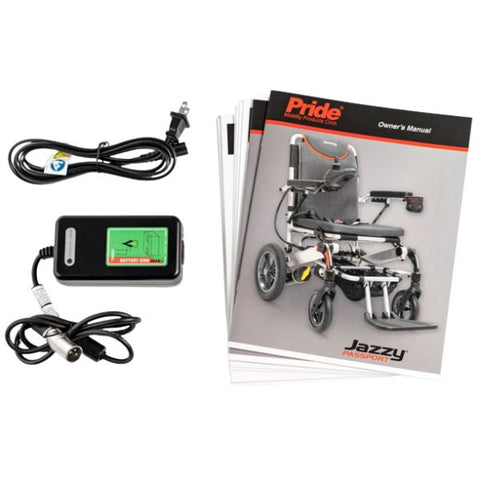 Pride Jazzy Passport Folding Power Chair Battery Charger and Manual