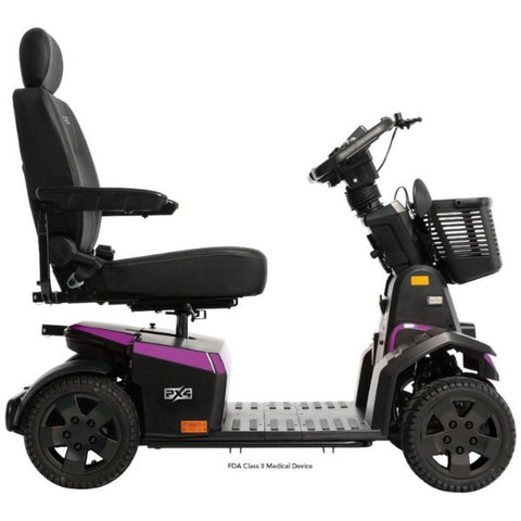Pride Mobility PX4 4-Wheel Mobility Scooter Dark Violet Color Side View