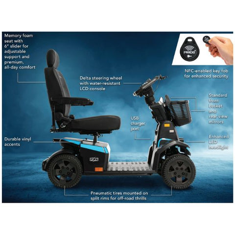 Pride Mobility PX4 4-Wheel Mobility Scooter Features