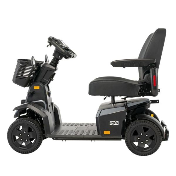 PX4 Wide Seat 4-Wheel Mobility Scooter Right Side View in Gray