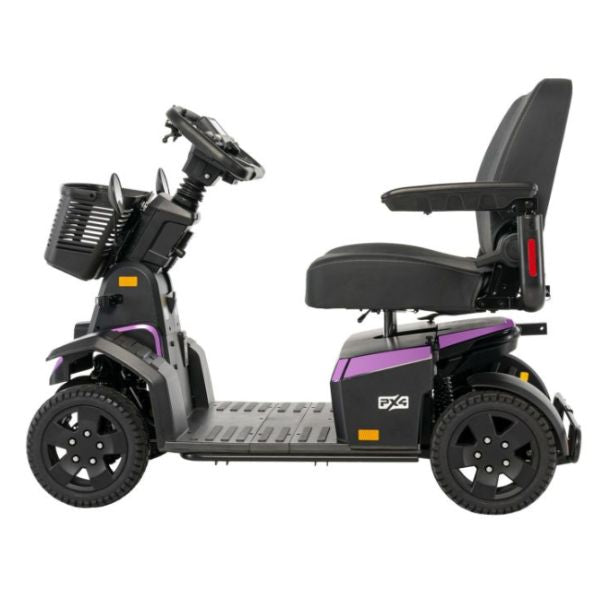 PX4 Wide Seat 4-Wheel Mobility Scooter Right Side View in Purple