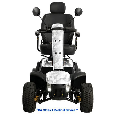 Pride Baja Wrangler 2 Heavy Duty Scooter White Camo Color Front View