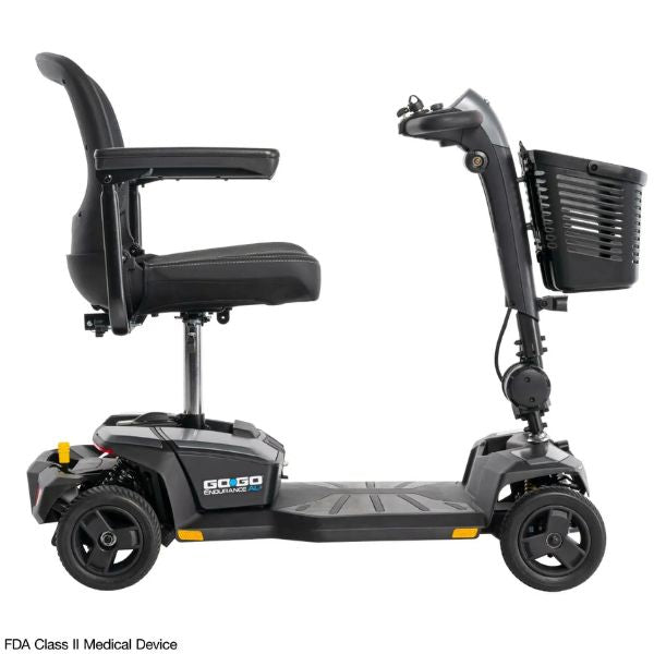 Pride  Go-Go Endurance AL+ SC54ALX 4-Wheel Portable Scooter Euro Grey Color Right Side View