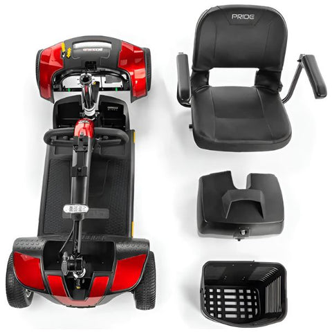 Pride  Go-Go Sport 4-Wheel Scooter With EZ Turn S74 Disassembled Top View