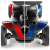 Image of Pride  Go-Go Sport 4-Wheel Scooter With EZ Turn S74 Shown in Red and Blue Shrouds