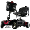 Image of Pride  Go-Go Sport 4-Wheel Scooter With EZ Turn S74 in Red Color with the Front Tires Ready for Turning