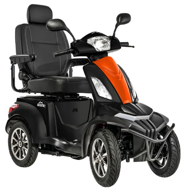 Pride Mobility Baja Raptor 2 4-Wheel Mobility Scooter Black with Evolution Orange Color Insert