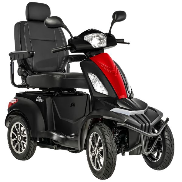 Pride Mobility Baja Raptor 2 4-Wheel Mobility Scooter Black with Red Color Insert