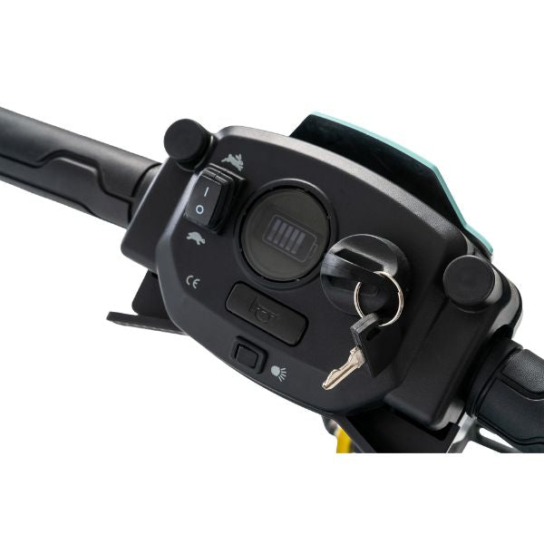 Pride Mobility Go-Go Super Portable SC15 4-Wheel Mobility Scooter Control Panel View
