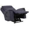 Image of Pride Mobility Sitting Pretty Evolution 3-Position Lift Chair LC-435 In Cosi-Blue Diamond Fabric with the Leg Rest Up and Back Rest Reclined 