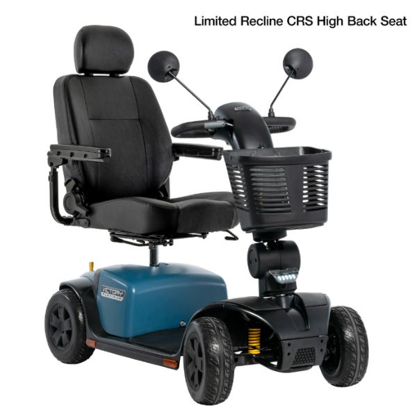 Pride Mobility Victory Platinum 4-Wheel Mobility Scooter Blue High Back Seat