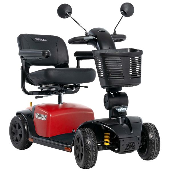 Pride Pride Victory Platinum 4-Wheel Mobility Scooter in Cardinal Red Color