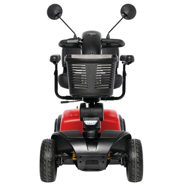Pride Pride Victory Platinum 4-Wheel Mobility Scooter in Cardinal Red Color Front View