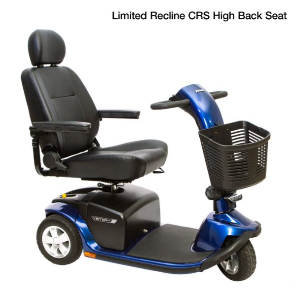 Pride Victory 10 4-Wheel Power Scooter Blue High Back Seat