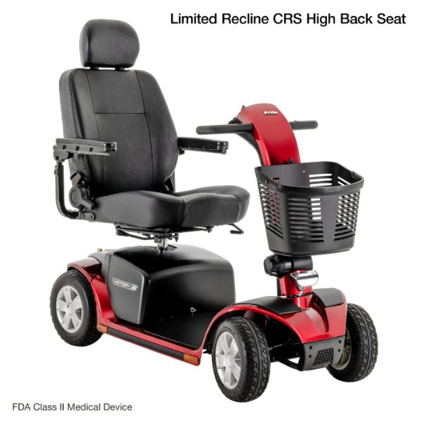 Pride Victory 10 4-Wheel Power Scooter Red High Back Seat