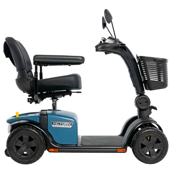 Pride Victory Platinum 4-Wheel Mobility Scooter in Iceberg Blue Color Right Side View