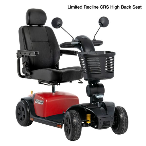 Pride Mobility Victory Platinum 4-Wheel Mobility Scooter Red High Back Seat