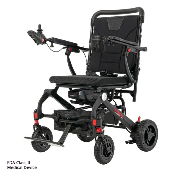Rascal Carbon Cruiser Folding Power Wheelchair Left Angle View