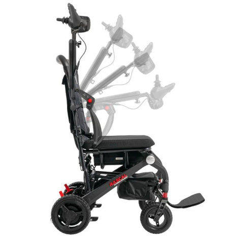 Rascal Carbon Cruiser Folding Power Wheelchair Showing the Flipped Armrest