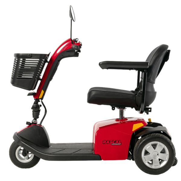 Rascal Conquest 3-Wheel Portable Mobility Scooter in Left Side View
