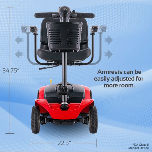 Rascal Venture 4-Wheel Portable Mobility Scooter Adjustable Armrests