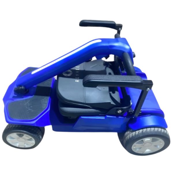 Reyhee Flex 4-Wheel Folding Electric Mobility Scooter Blue Color Folded View