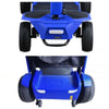 Image of Reyhee Flex 4-Wheel Folding Electric Mobility Scooter Blue Color Front Lights and TaiLights View