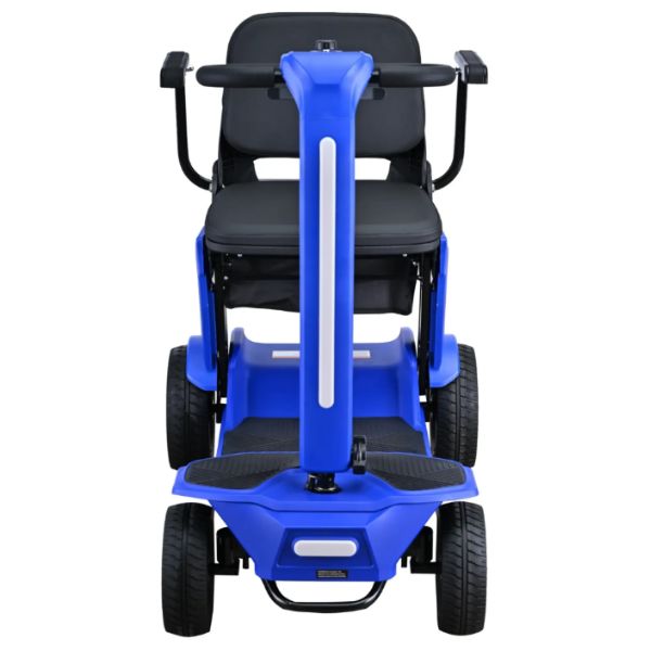 Reyhee Flex 4-Wheel Folding Electric Mobility Scooter Blue Color Front Side View