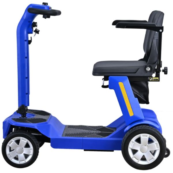 Reyhee Flex 4-Wheel Folding Electric Mobility Scooter Blue Color Left Side View