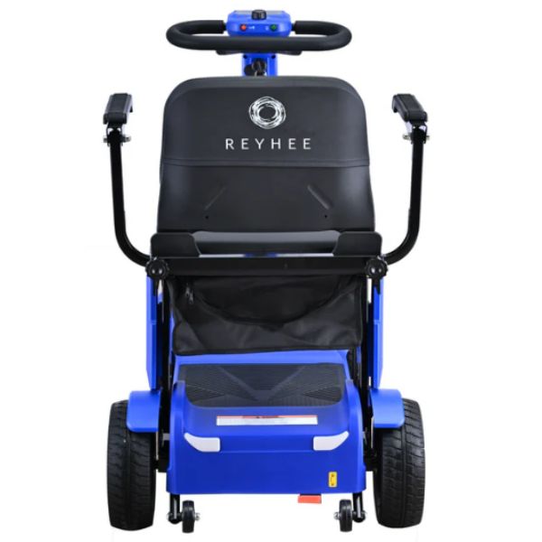 Reyhee Flex 4-Wheel Folding Electric Mobility Scooter Bue Color Back View