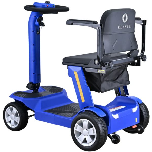 Reyhee Flex 4-Wheel Folding Electric Mobility Scooter Left Side Back View