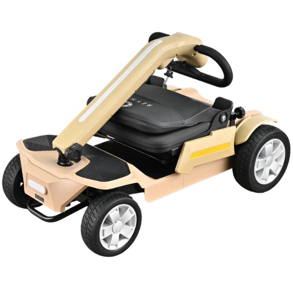 Reyhee Flex 4-Wheel Folding Electric Mobility Scooter Tan Color Folded View