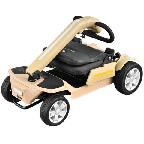 Reyhee Flex 4-Wheel Folding Electric Mobility Scooter Tan Color Folded View