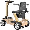 Image of Reyhee Flex 4-Wheel Folding Electric Mobility Scooter Tan Color Left Back Side View