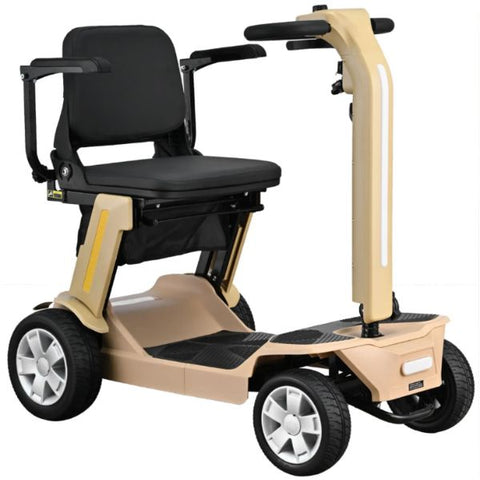 Reyhee Flex 4-Wheel Folding Electric Mobility Scooter Tan Color
