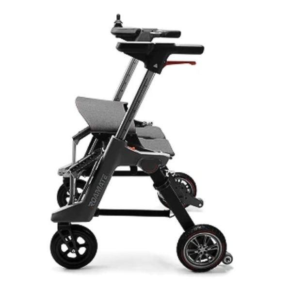 Roamate 3-in-1 Rollator Transport Electric Wheelchair in a Left Side View