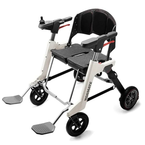 Roamate 3-in-1 Rollator Transport Electric Wheelchair, shown on a clean white background.