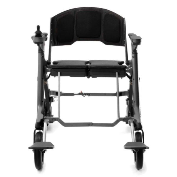 Roamate 3-in-1 Rollator Transport Electric Wheelchair Black in Front View