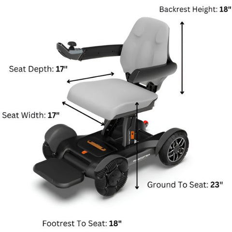 Robooter X40 Folding Electric Wheelchair Dimension Robooter X40 Folding Electric Wheelchair Dimensions View 2
