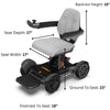 Image of Robooter X40 Folding Electric Wheelchair Dimension Robooter X40 Folding Electric Wheelchair Dimensions View 2