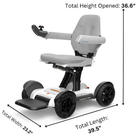 Robooter X40 Folding Electric Wheelchair Dimension Robooter X40 Folding Electric Wheelchair Dimensions View