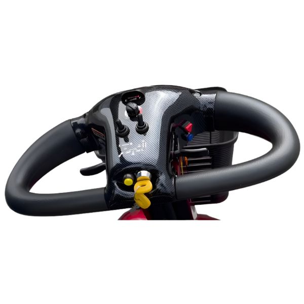 Shoprider Enduro XL4 Bariatric 4-Wheel Mobility Scooter Showing its Delta Tiller & Control Panel