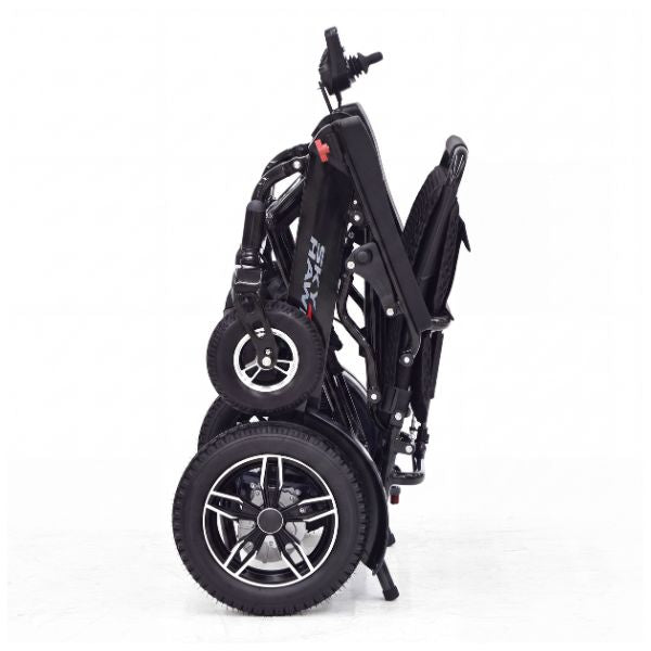 Sky Hawk Folding Reclining Wheelchair Black in Folding Position