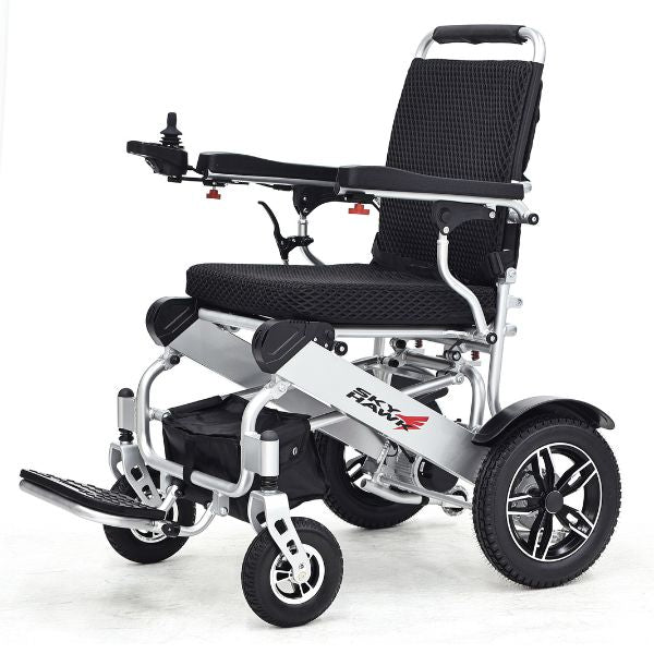 Sky Hawk Folding Reclining Wheelchair Silver in Left Side View