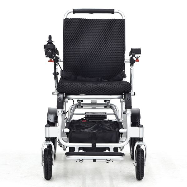 Sky Hawk Folding Reclining Wheelchair Silver Front View
