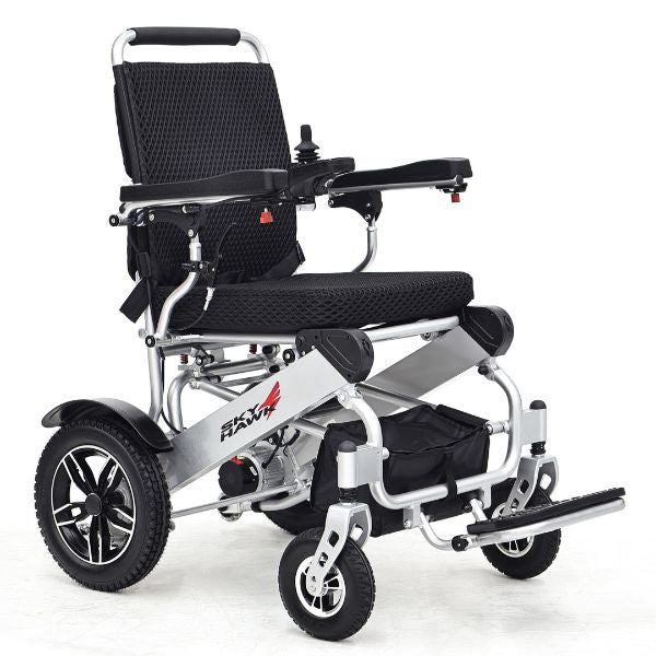 Sky Hawk Folding Reclining Wheelchair in Silver Color