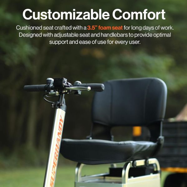 SuperHandy Electric Tugger Utility Tow Tractor Cart And Riding Scooter Comfy Seat