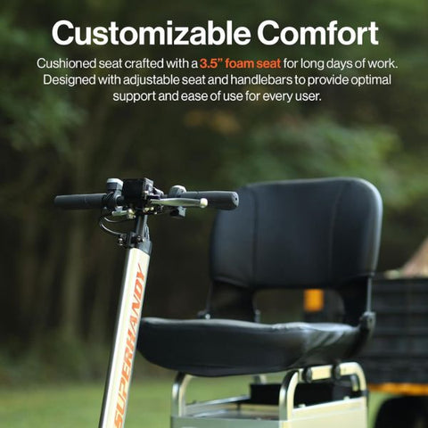 SuperHandy Electric Tugger Utility Tow Tractor Cart And Riding Scooter Comfy Seat