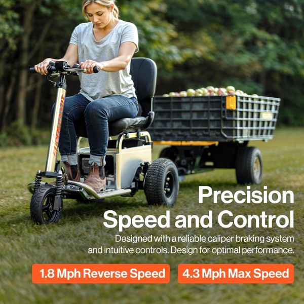 SuperHandy Electric Tugger Utility Tow Tractor Cart And Riding Scooter Speed